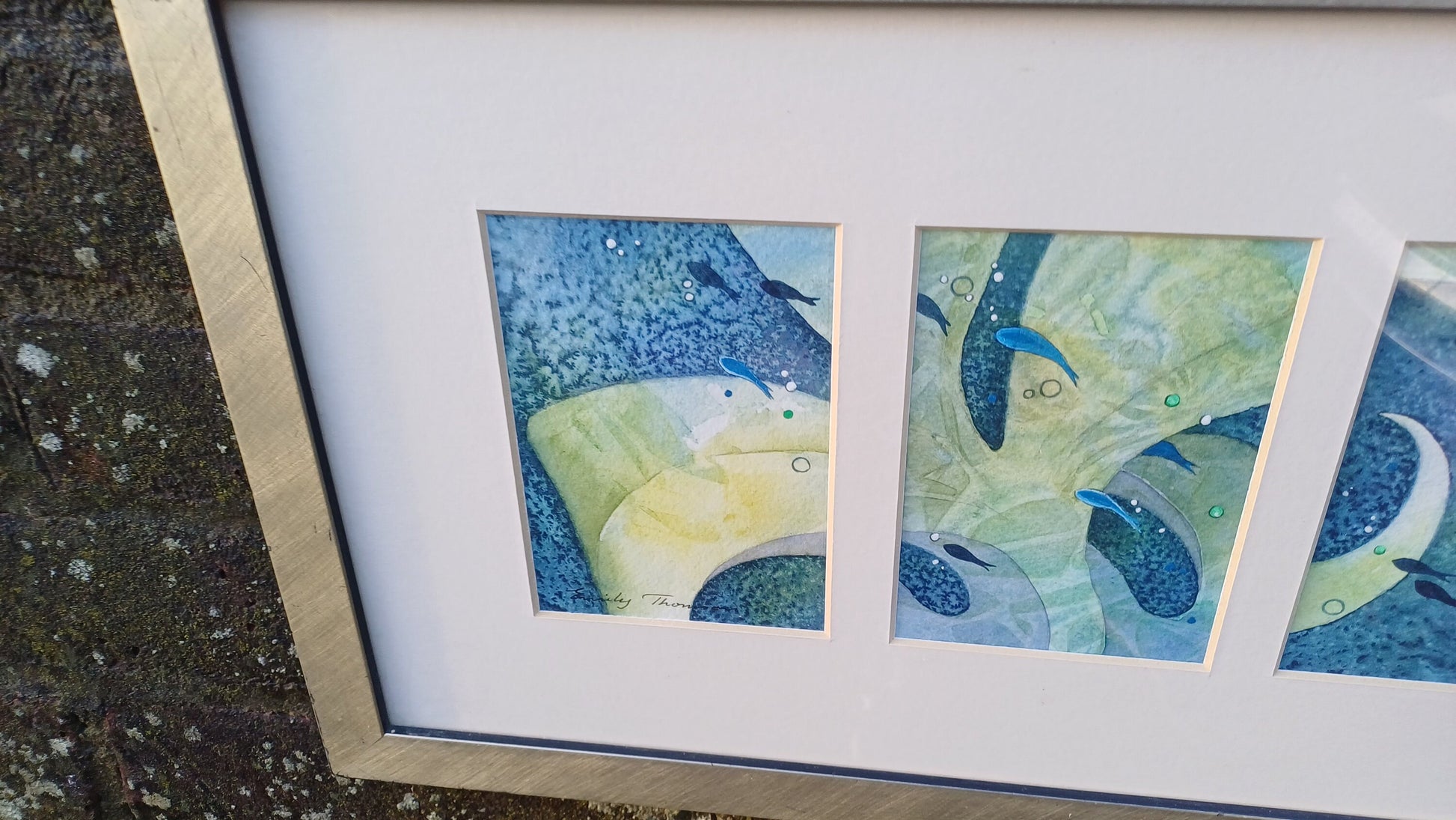 Original Watercolour and Mixed Media - Little Fish at Play by Emily Thomson, West Sussex