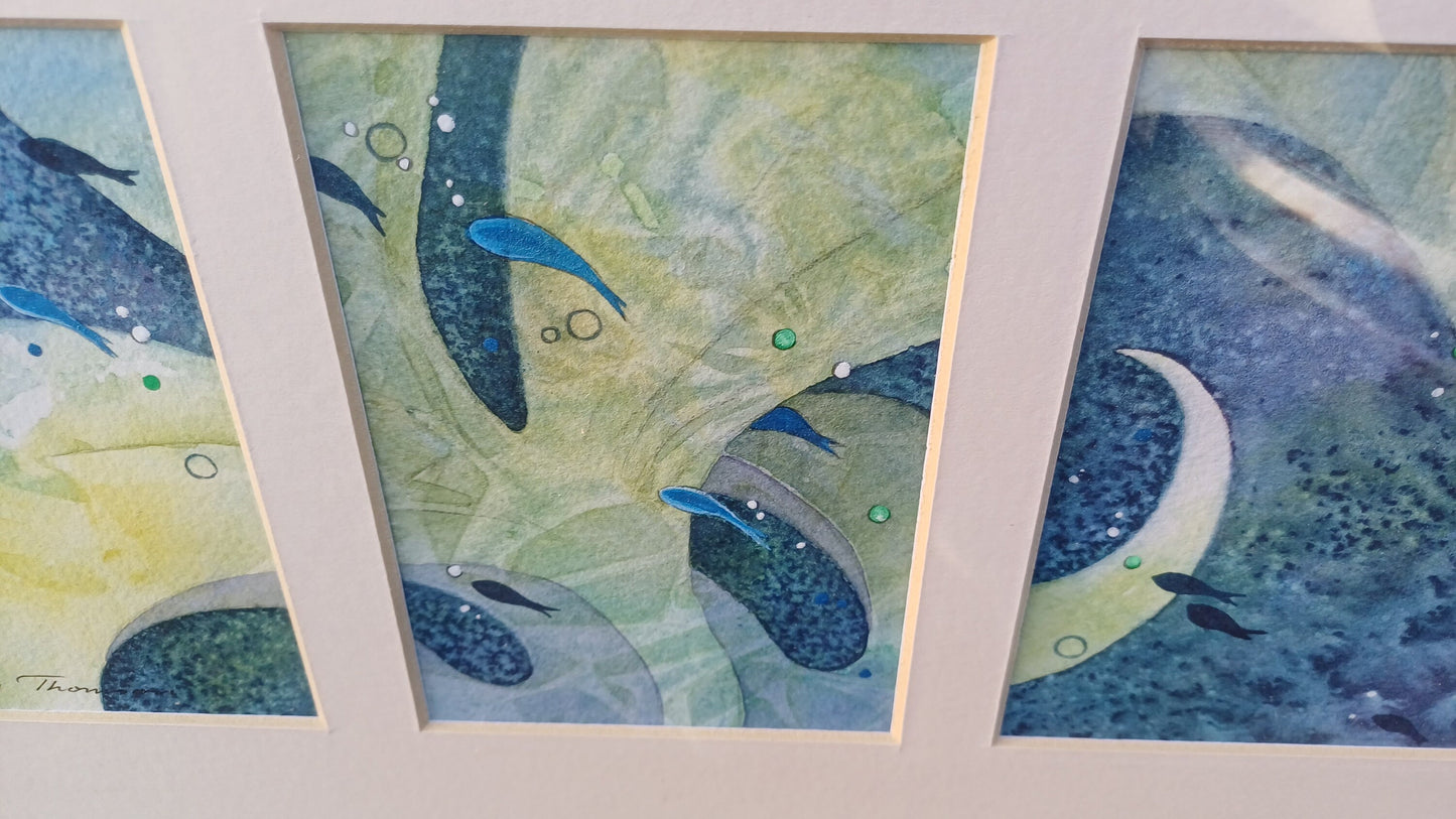Original Watercolour and Mixed Media - Little Fish at Play by Emily Thomson, West Sussex