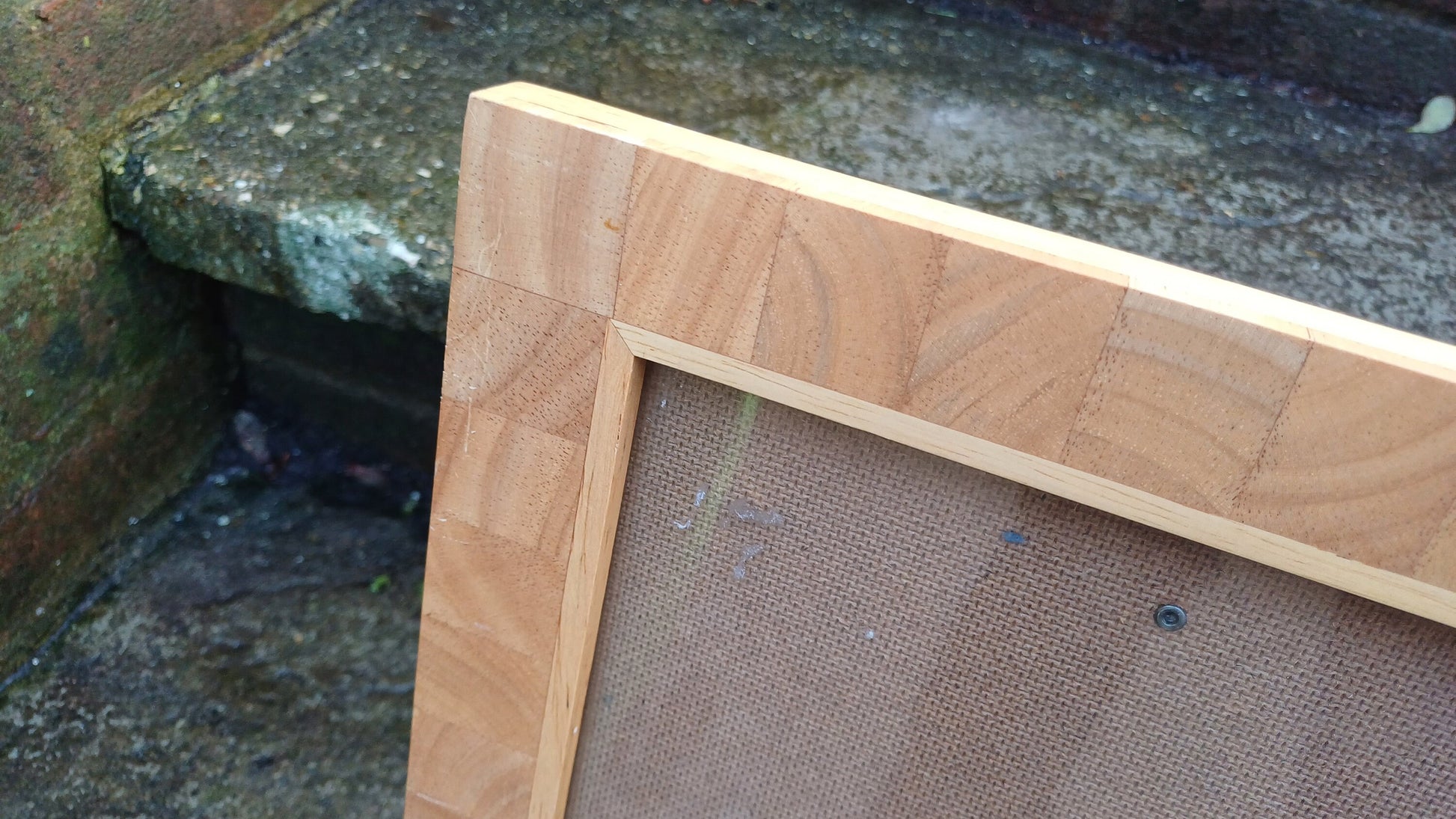 3 good sized photo picture frames made from pine - glazed, two matching, 3rd interesting finish & print from George Musgrave "Mothers Day"