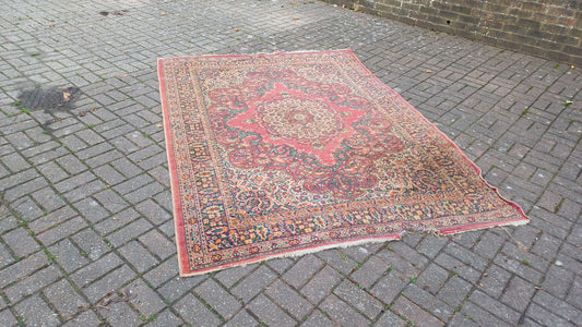 Super Vintage Victorian Turkish Decorative Asian Style Rug. 245 x 180 cm