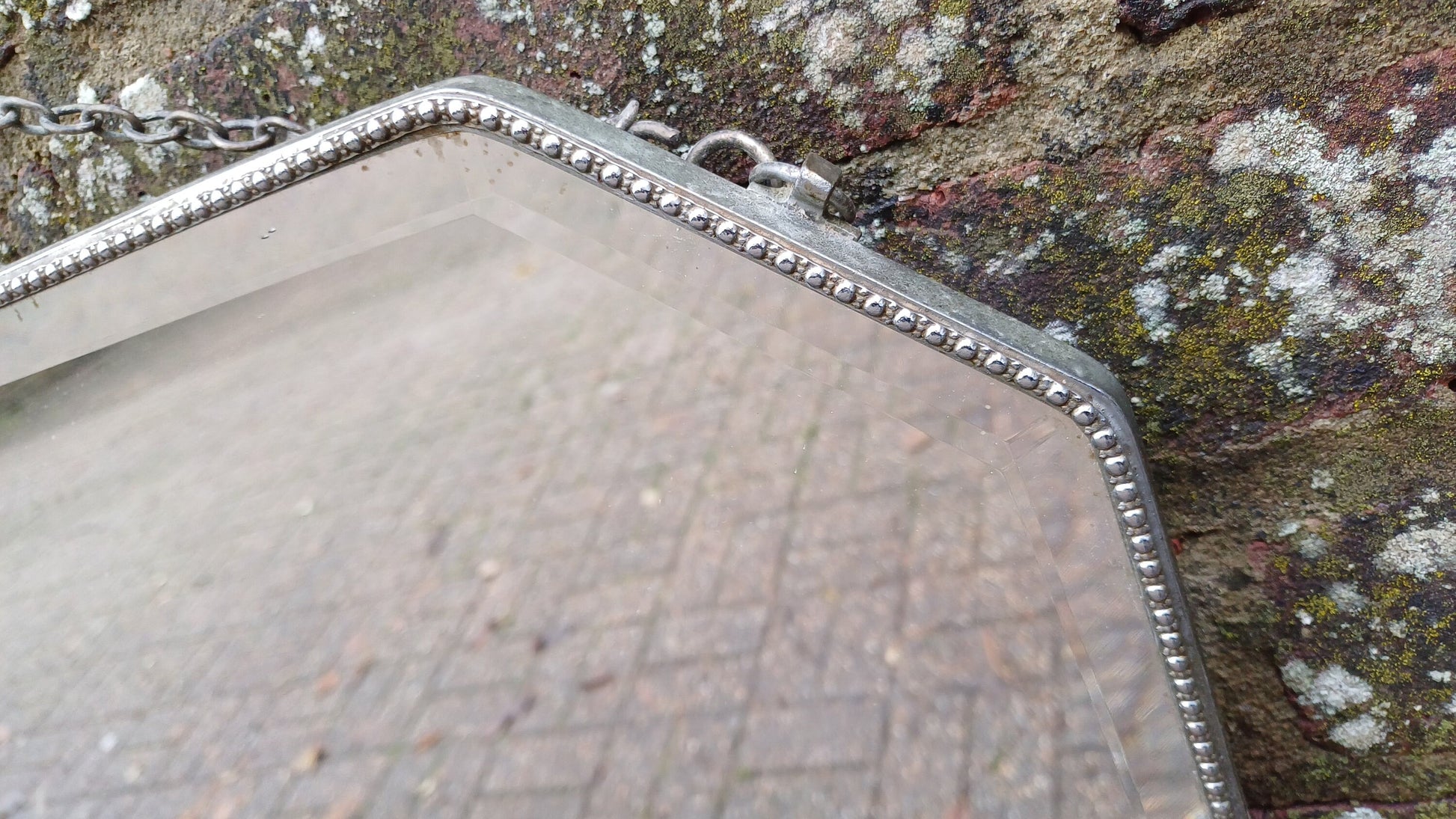 Top Quality Vintage Retro Chrome Decorative Wall Mirror with Ribbon Motif.