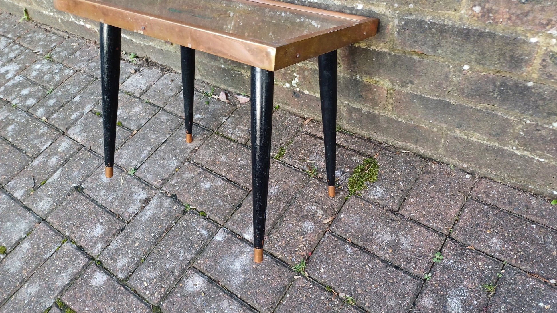 Retro Copper Coffee Side Table (Gift from Tobacco Research Board, Zimbabwe, Rhodesia, African Flowers, Fynbos)
