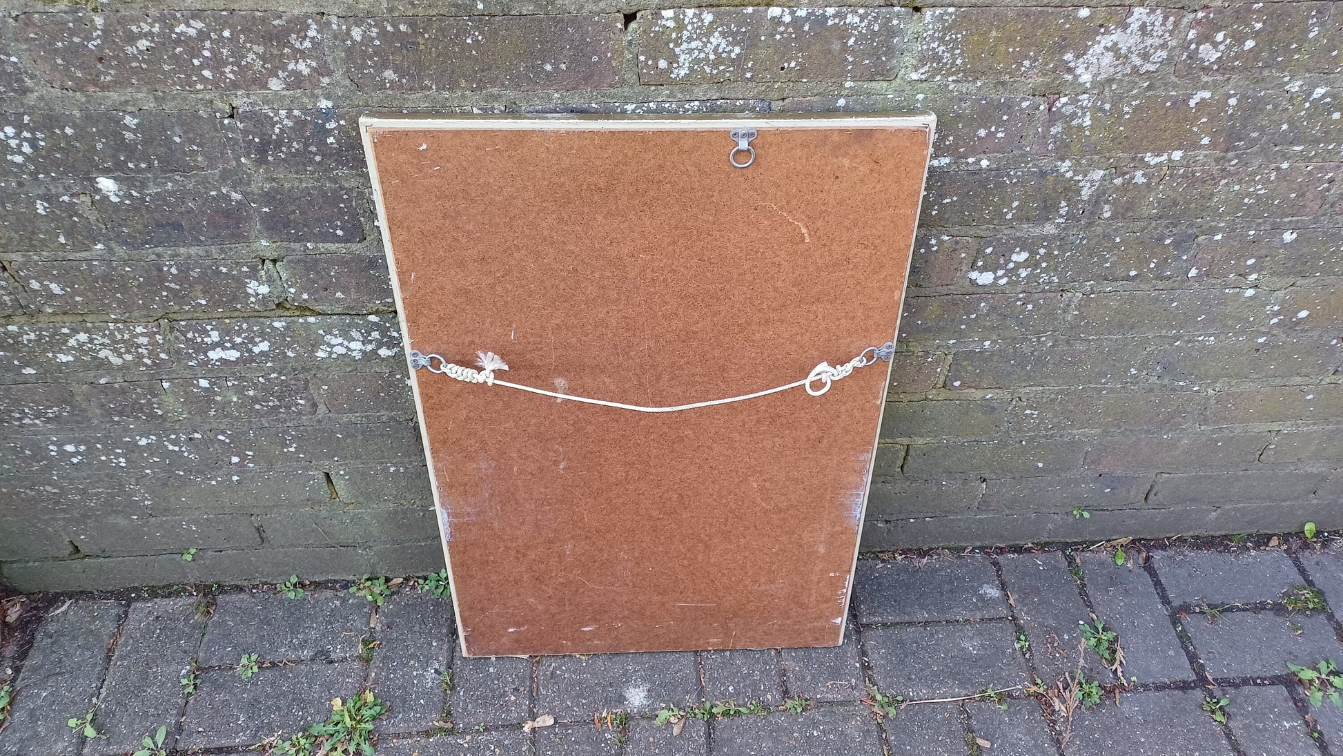 Large Classic 70's Gold Gilt Wall Mirror with Unusual Internal Bevelled Glass