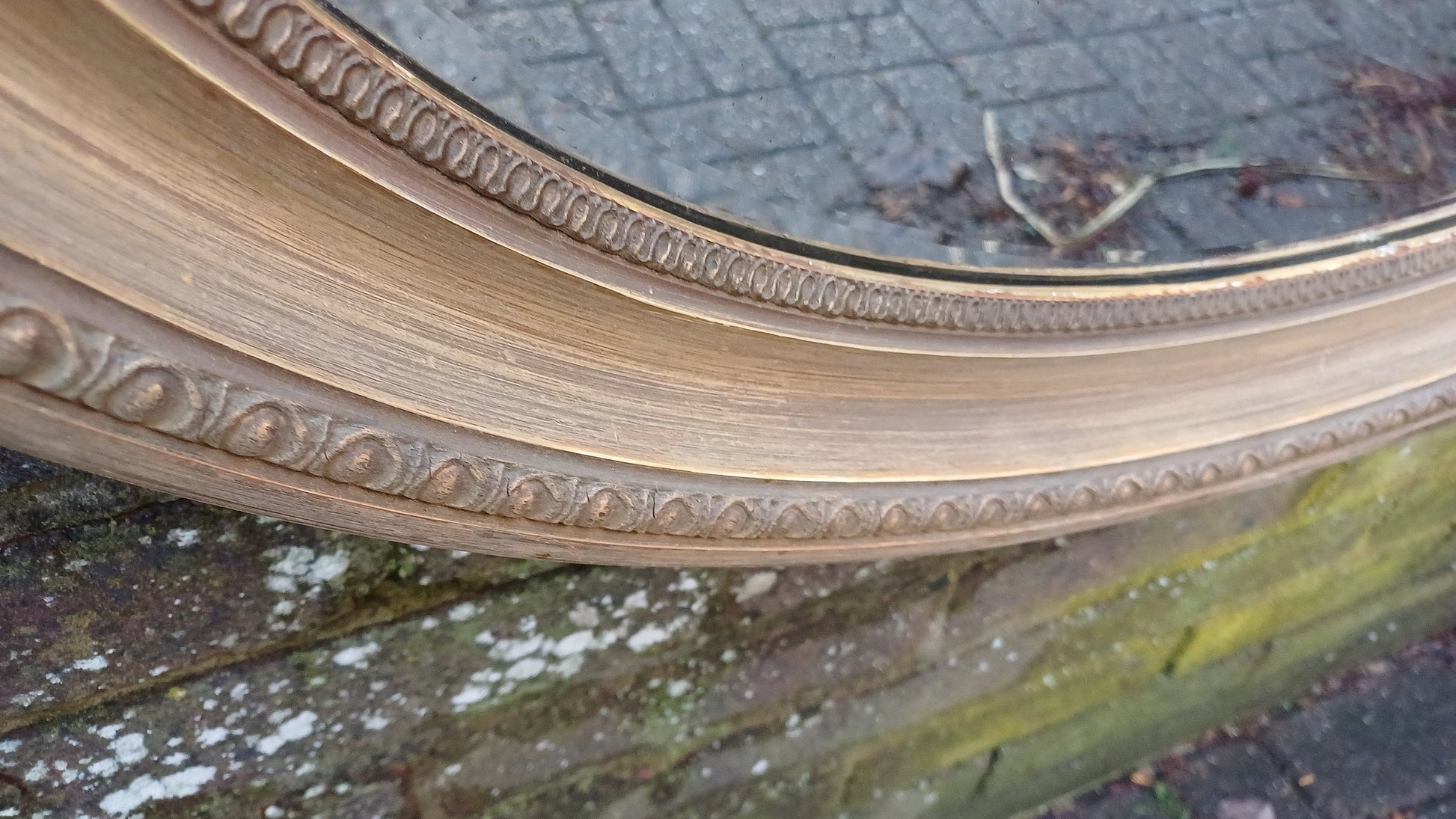 Huge Late Victorian Vintage Oval Gold Gilt Wall Mirror