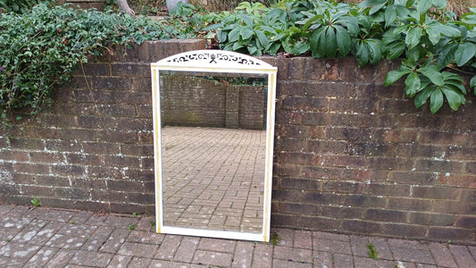 Very Large Vintage Painted Decorative Wall Mirror Late Victorian in Farrow and Ball Bespoke Unique Upcycled.