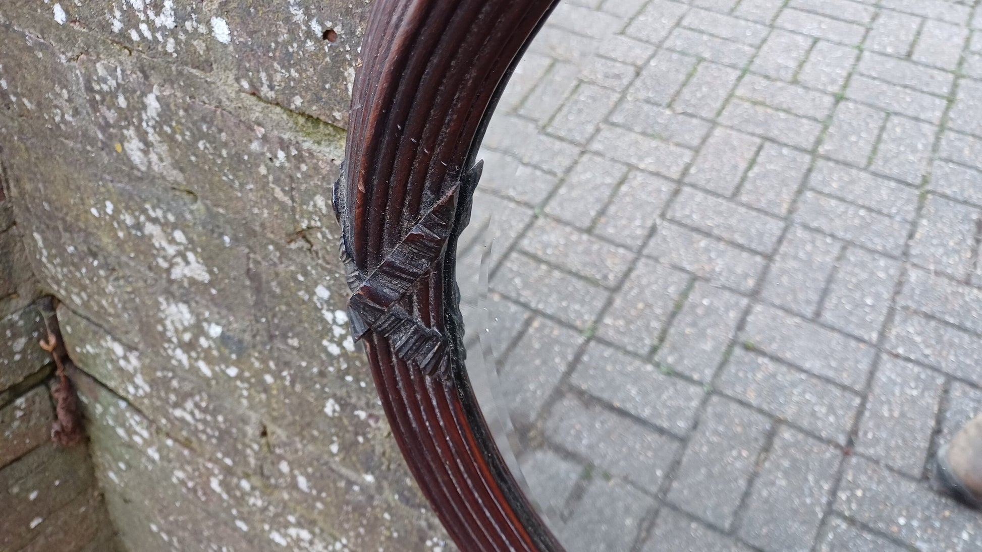 Massive Top Quality Vintage Mahogany Fluted Decorative Wall Mirror Late Victorian.