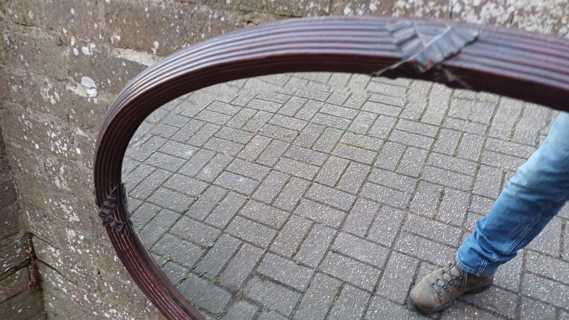 Massive Top Quality Vintage Mahogany Fluted Decorative Wall Mirror Late Victorian.