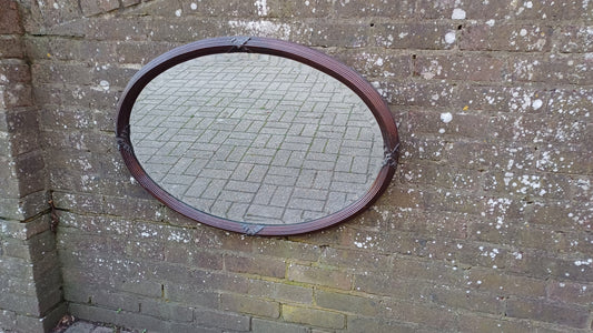 Massive Top Quality Vintage Mahogany Fluted Decorative Wall Mirror Late Victorian.