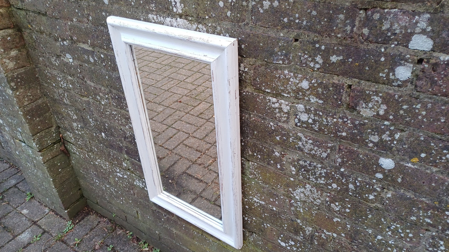 Stunning Vintage Painted Wooden Mirror in Farrow and Ball