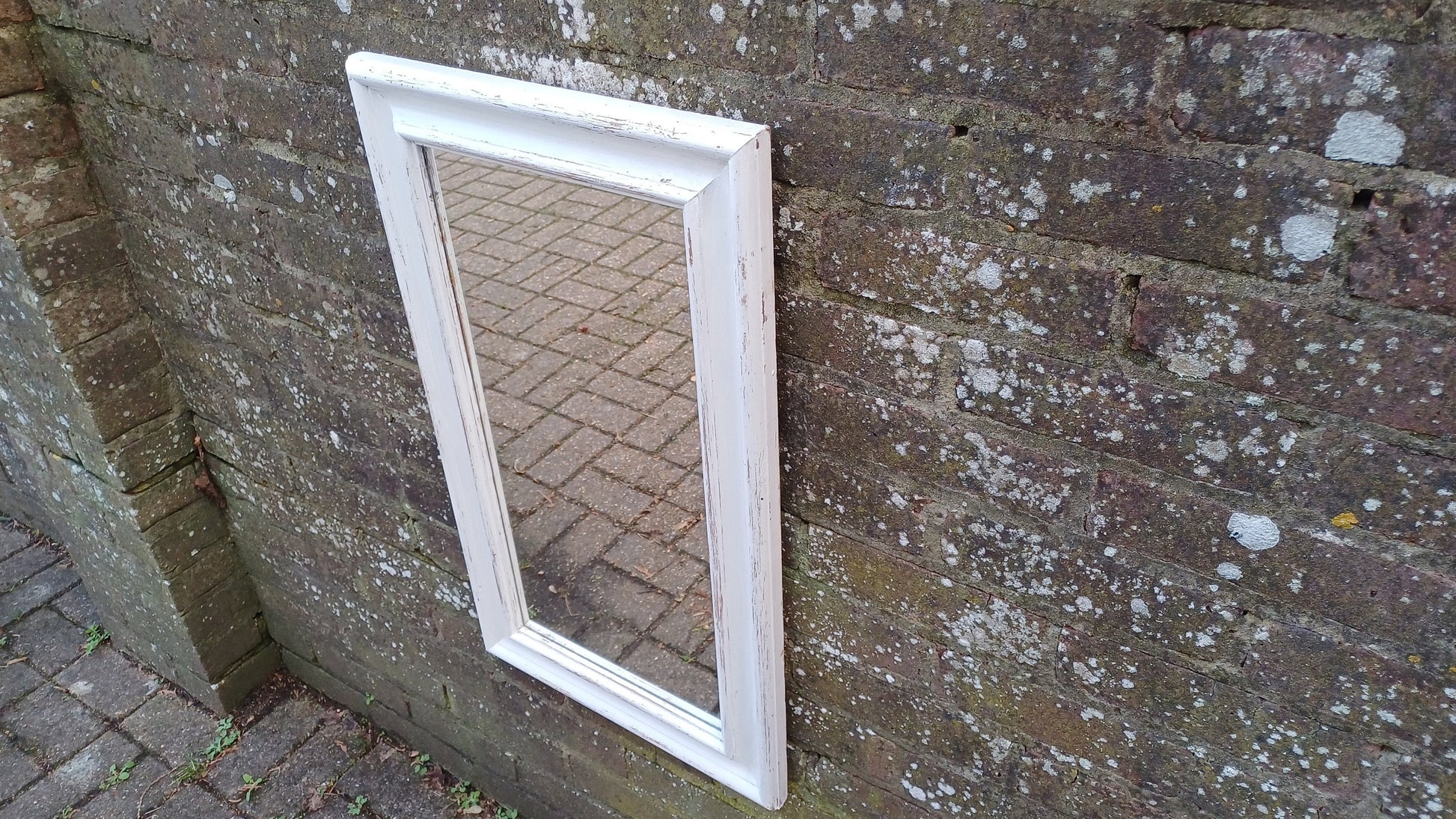 Stunning Vintage Painted Wooden Mirror in Farrow and Ball