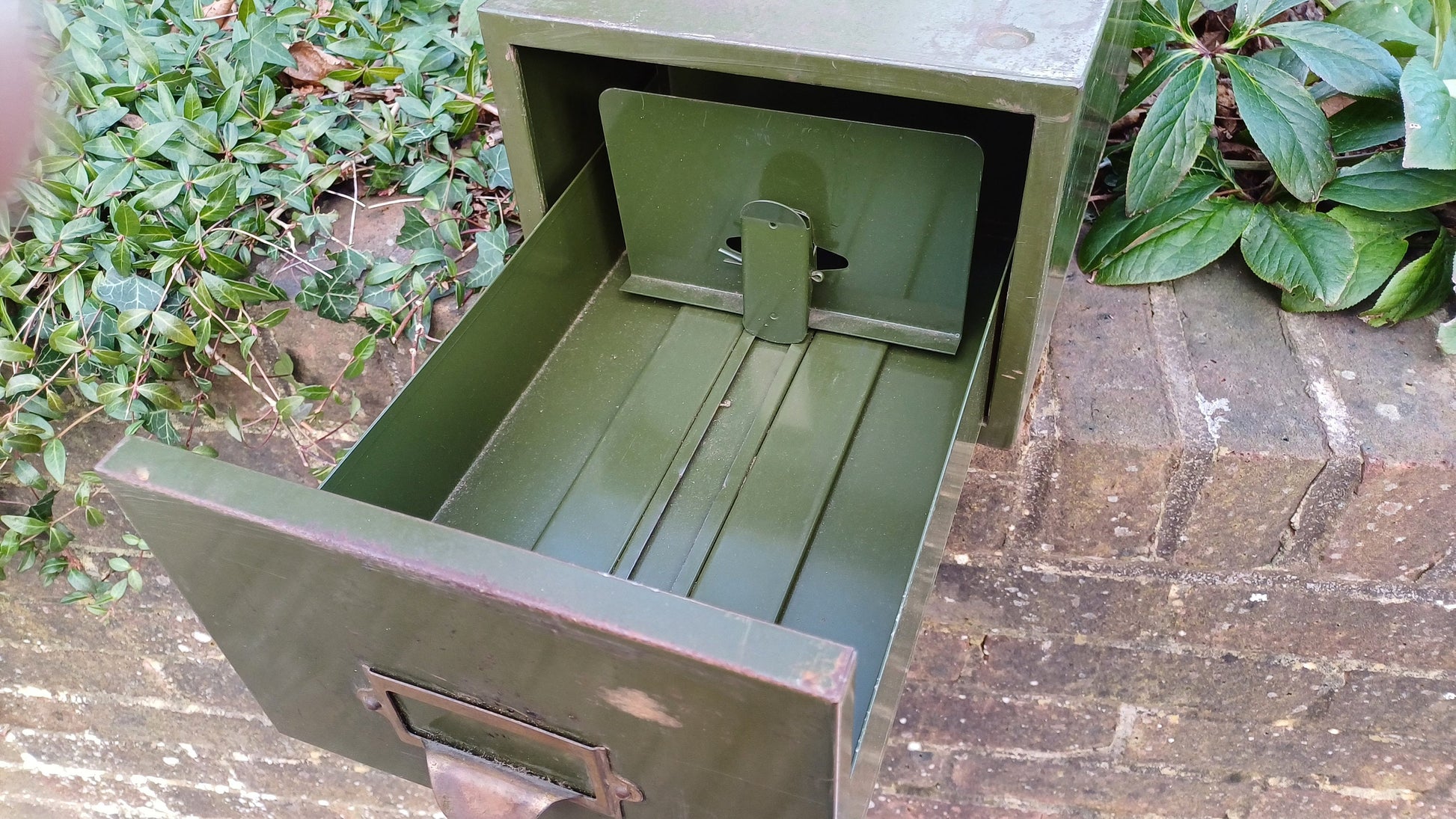 Vintage Retro Industrial Metal Filing Drawer Desk Storage