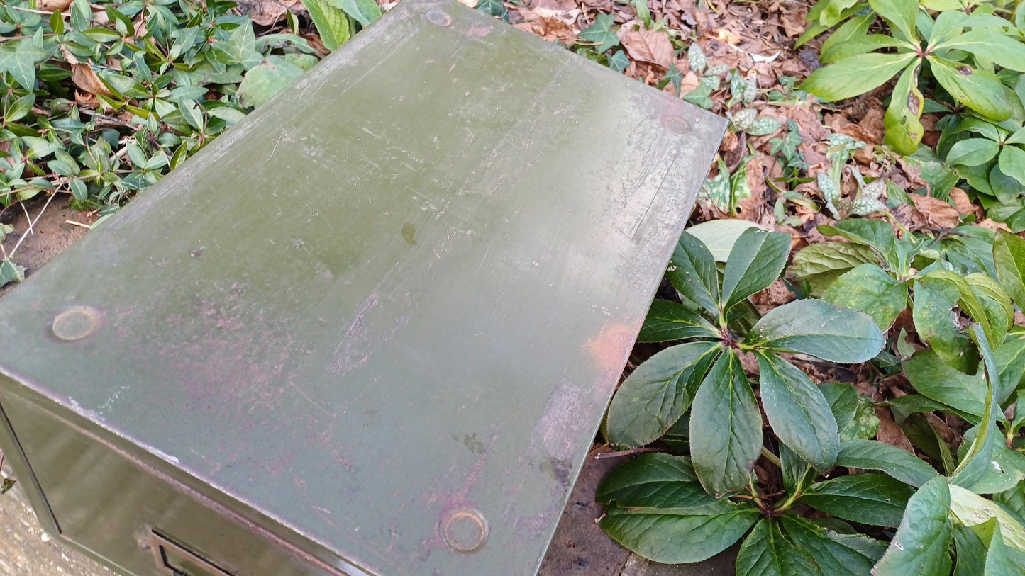Vintage Retro Industrial Metal Filing Drawer Desk Storage