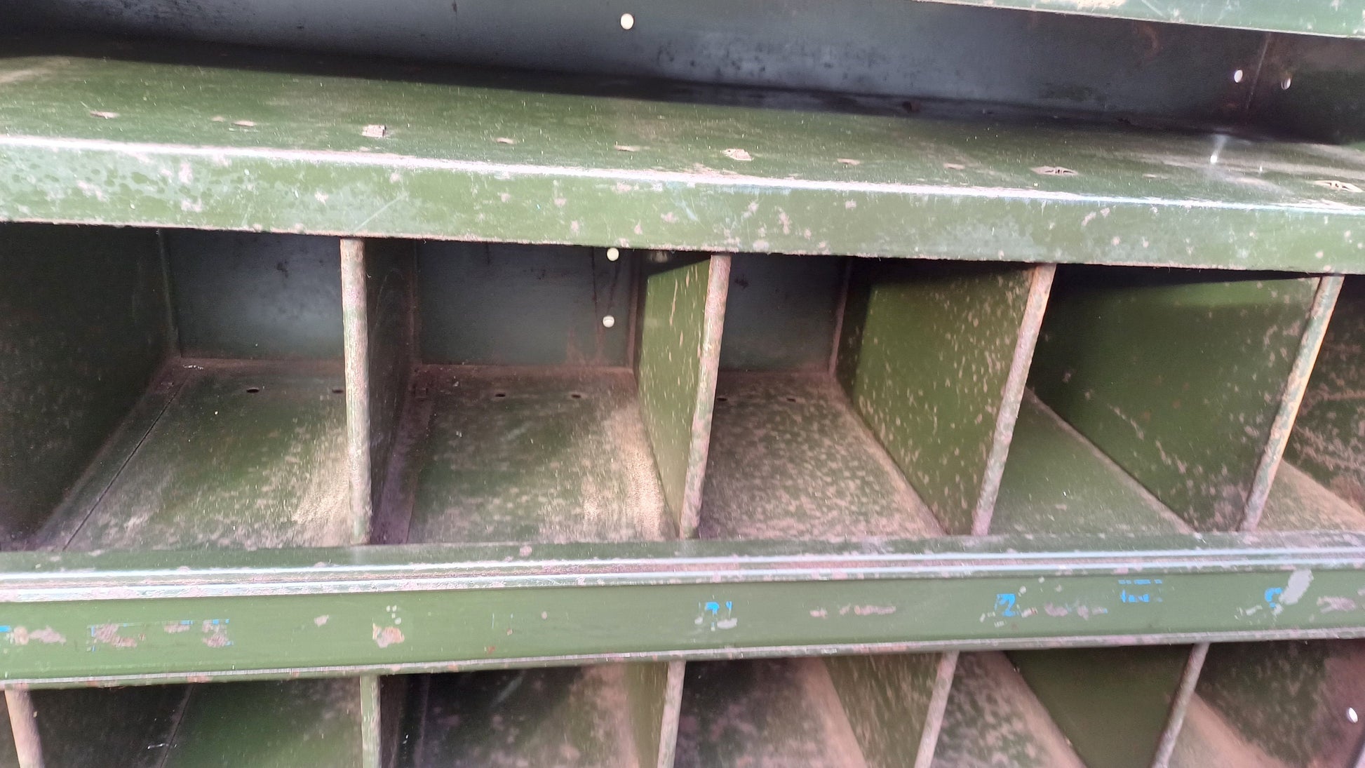Vintage Industrial Painted Cubby Holes Shelves Storage Artisan