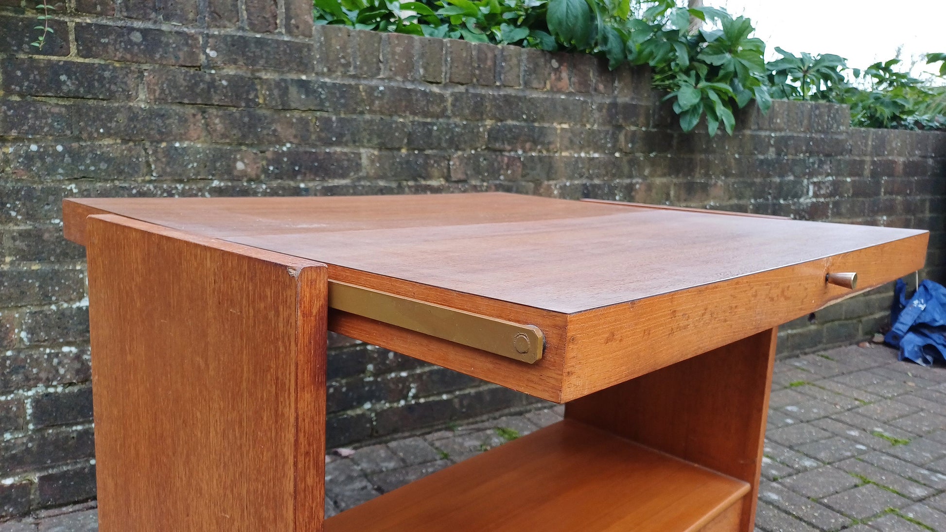 Quirky Vintage Retro Cantilever Adjustable Trolley Fold Up Table Formica Top