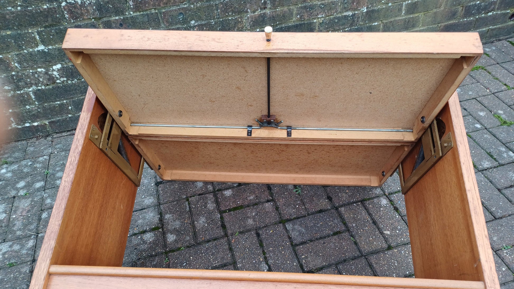 Quirky Vintage Retro Cantilever Adjustable Trolley Fold Up Table Formica Top