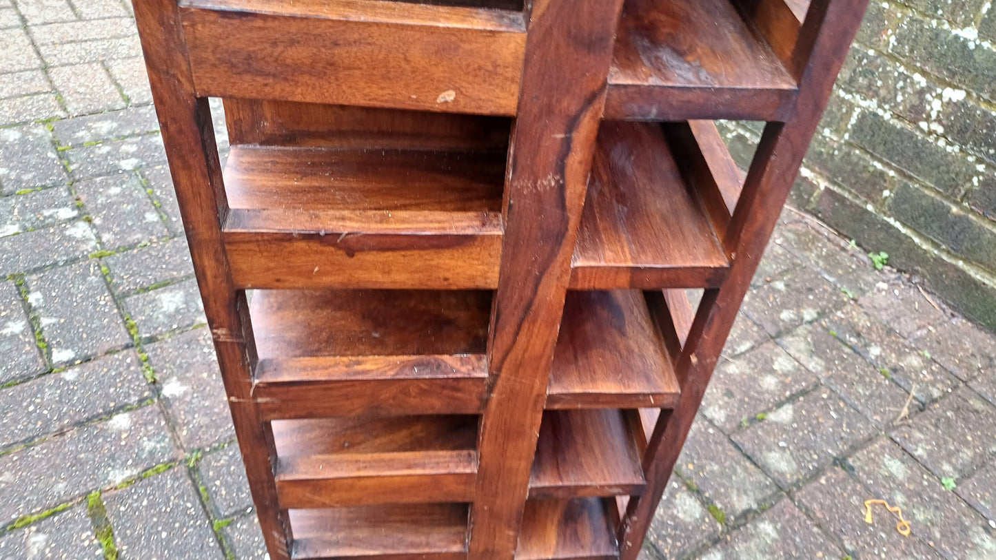 Unusual Vintage Teak Cubby Holes Shelves Collector Artisan Display Art Deco. wool storage?