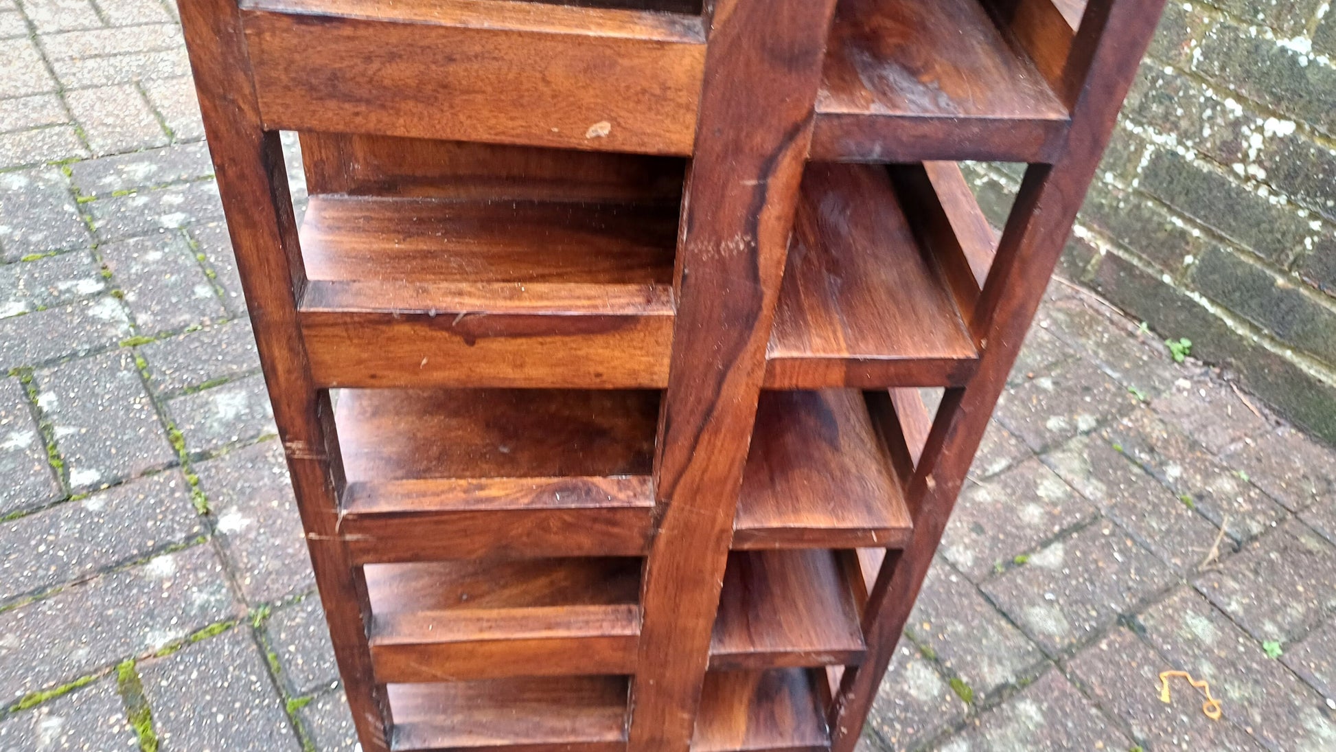 Unusual Vintage Teak Cubby Holes Shelves Collector Artisan Display Art Deco. wool storage?