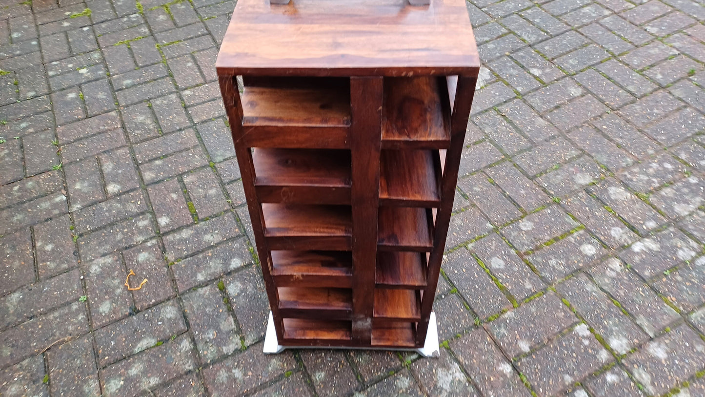 Unusual Vintage Teak Cubby Holes Shelves Collector Artisan Display Art Deco. wool storage?