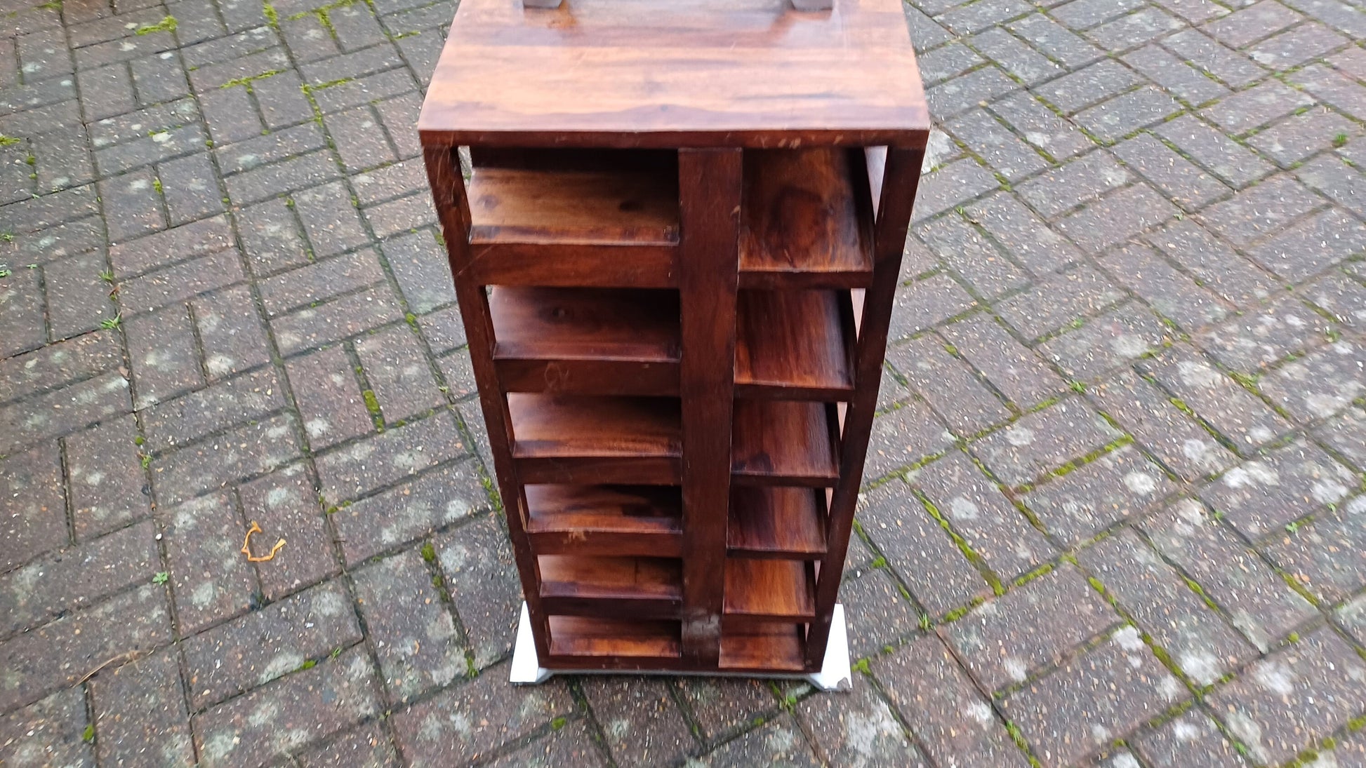Unusual Vintage Teak Cubby Holes Shelves Collector Artisan Display Art Deco. wool storage?