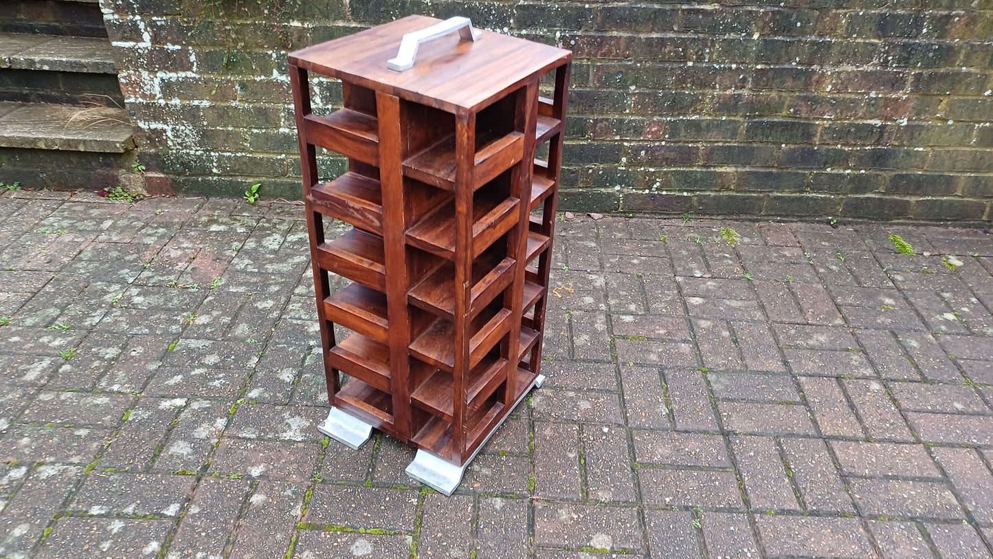 Unusual Vintage Teak Cubby Holes Shelves Collector Artisan Display Art Deco. wool storage?