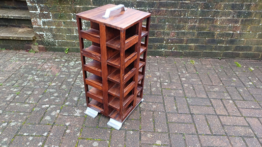 Unusual Vintage Teak Cubby Holes Shelves Collector Artisan Display Art Deco. wool storage?