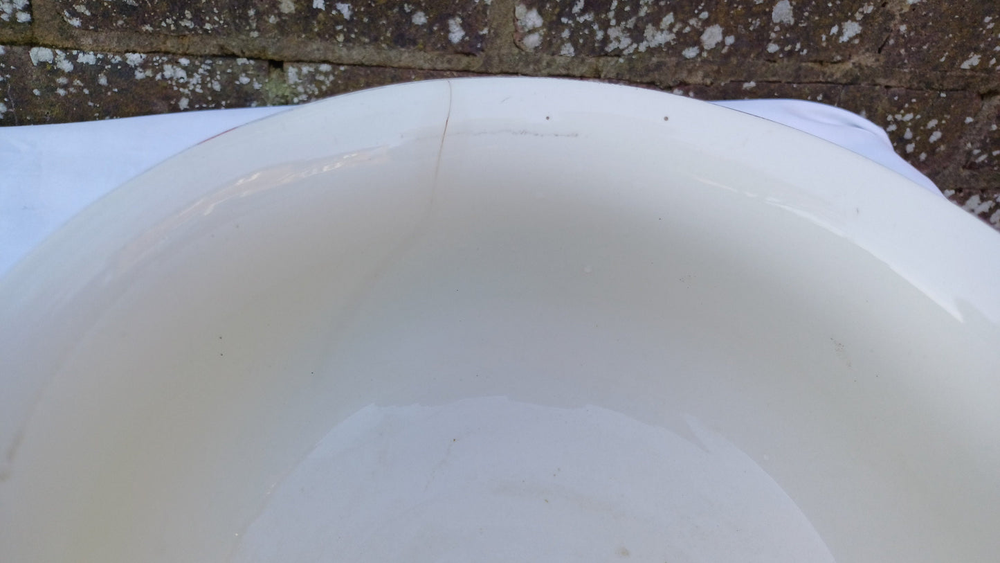 Victorian Potty Chamber Pot Planter - with Birds of Paradise and plants 14cm tall, 26cm diameter E2E