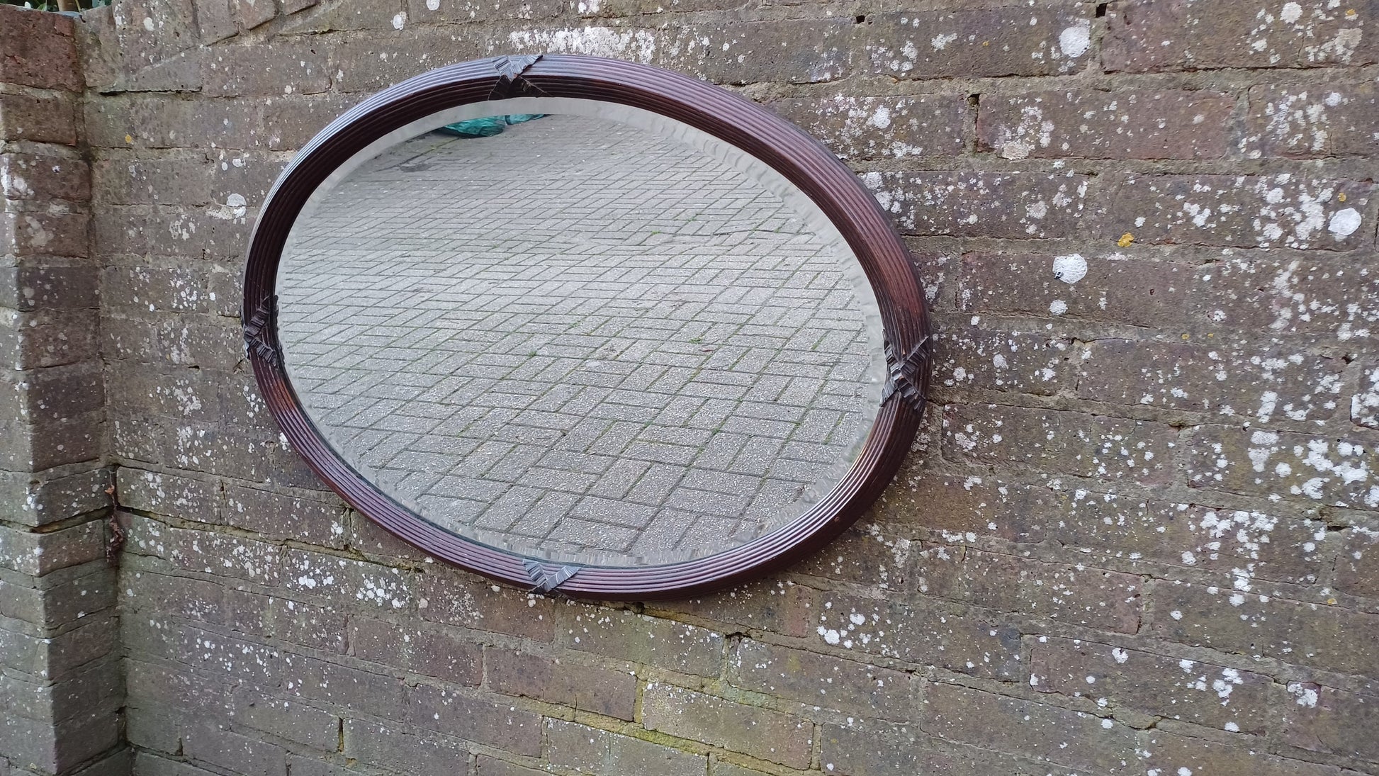 Massive Top Quality Vintage Mahogany Fluted Decorative Wall Mirror Late Victorian.