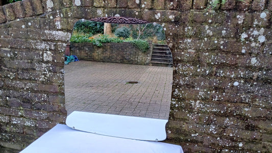 Huge Vintage Retro Frameless Decorative Wall Mirror 78 x 71 cm