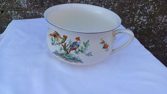 potty ceramic with bird design
