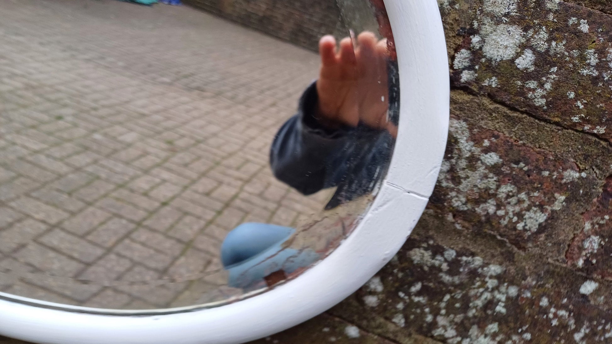 Large Vintage Unique Painted Shabby Chic Oval Mirror in Farrow and Ball Wimborne White