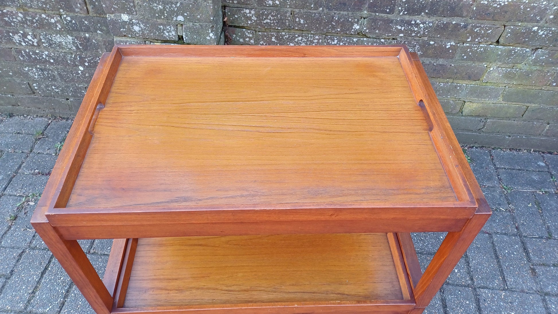 Unusual Vintage Retro Teak Trolley Splits in Two To Make Coffee Tables White and Newton Limited Portsmouth