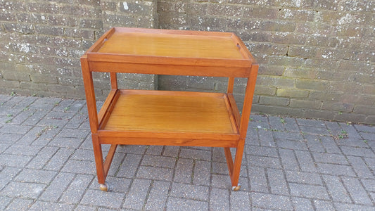 Unusual Vintage Retro Teak Trolley Splits in Two To Make Coffee Tables White and Newton Limited Portsmouth
