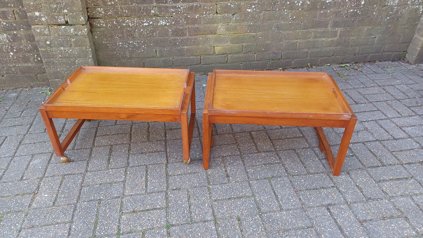 Unusual Vintage Retro Teak Trolley Splits in Two To Make Coffee Tables White and Newton Limited Portsmouth