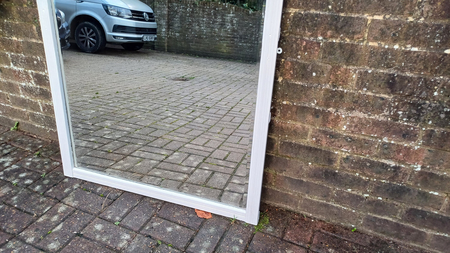 Huge Vintage Painted Mahogany Over Mantel Late Victorian in Farrow and Ball Wimborne White.