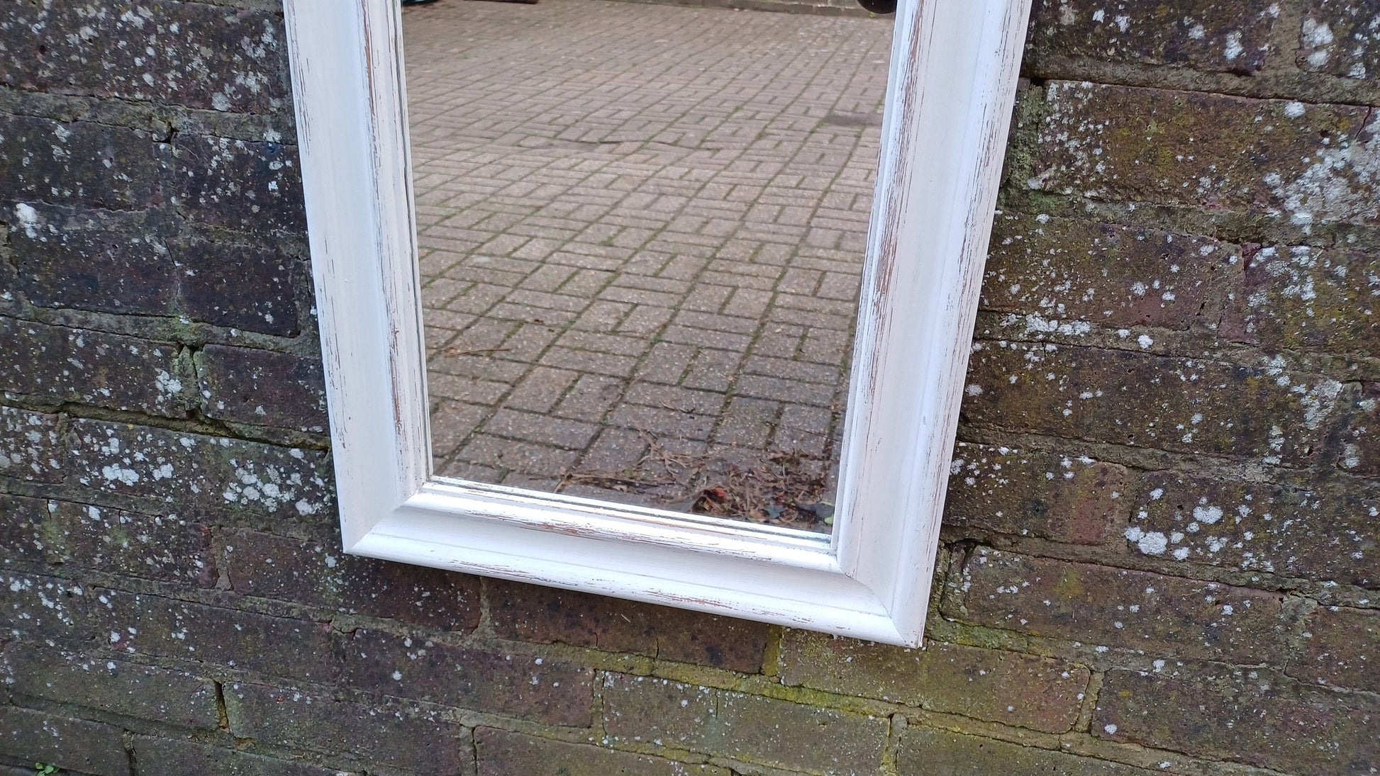 Stunning Vintage Painted Wooden Mirror in Farrow and Ball
