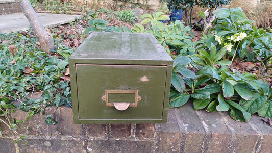 Vintage Retro Industrial Metal Filing Drawer Desk Storage