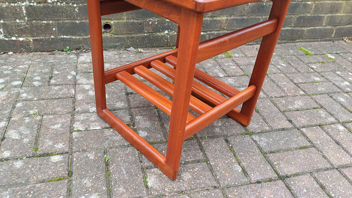 Superb Retro Mahogany Coffee Side Table Stoneware Tile Top Near Mint Condition Square.