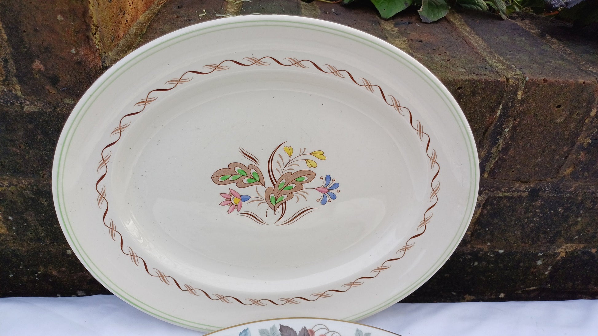 Two Pair of Royal Doulton Serving Plates Fish Meat or Pastries Mid 20th Century Excellent Condition Camelot and Woodland