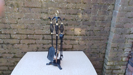 Vintage Style Complete Set of Fire Irons Companion Set.