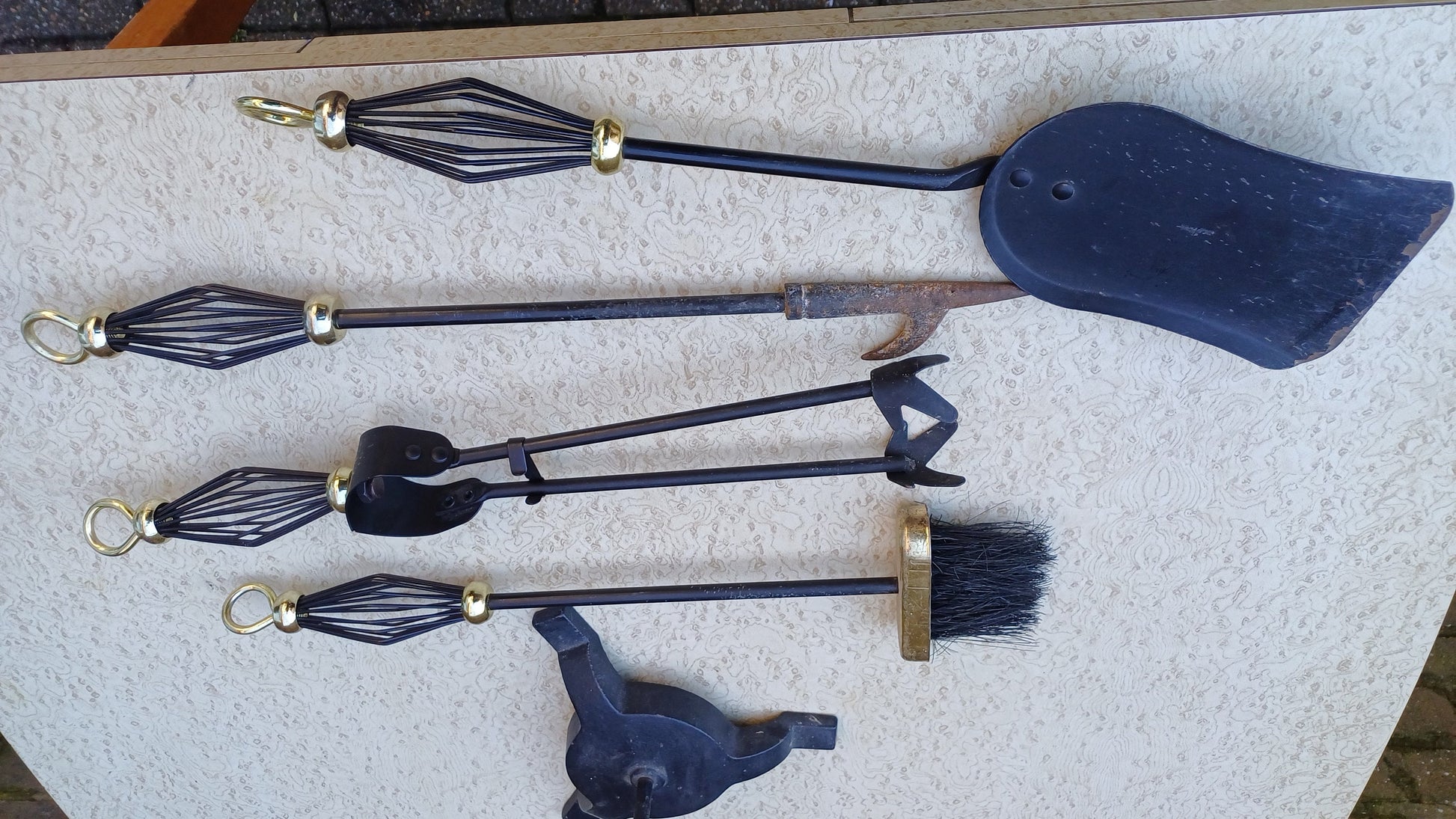 Vintage Style Complete Set of Fire Irons Companion Set.