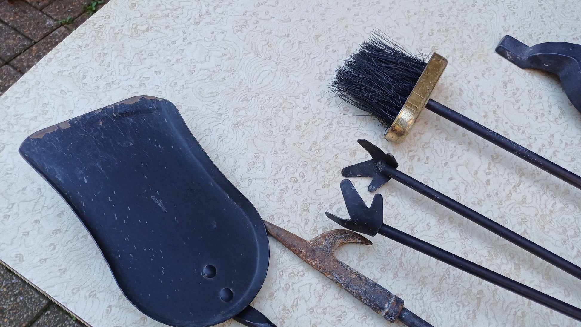 Vintage Style Complete Set of Fire Irons Companion Set.