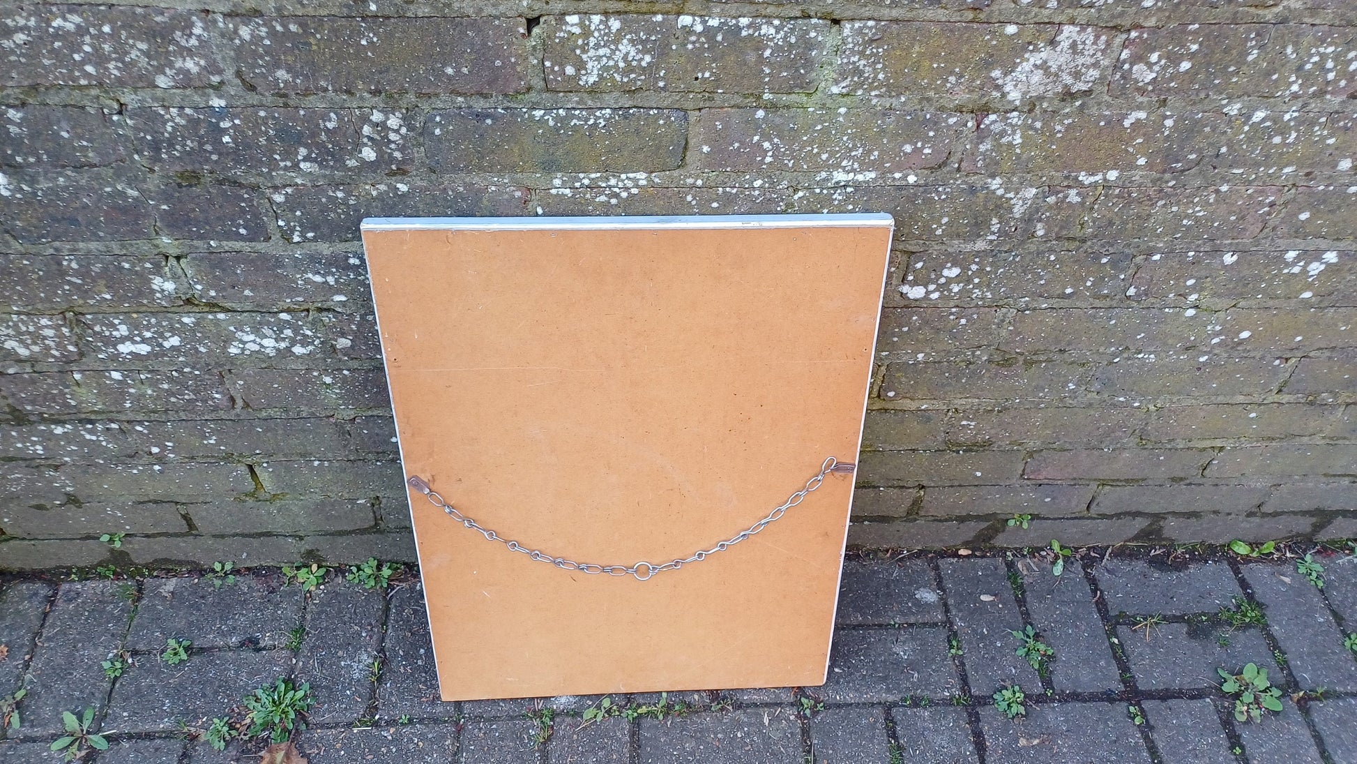 Stylish Vintage Hand Painted Retro Grey and Gold Wall Mirror Unique Bespoke