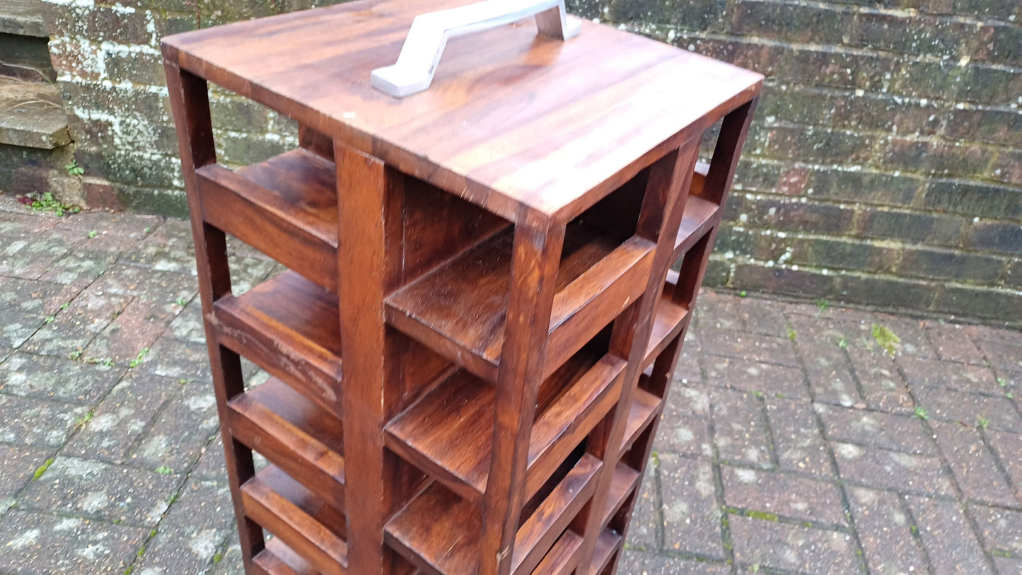 Unusual Vintage Teak Cubby Holes Shelves Collector Artisan Display Art Deco. wool storage?