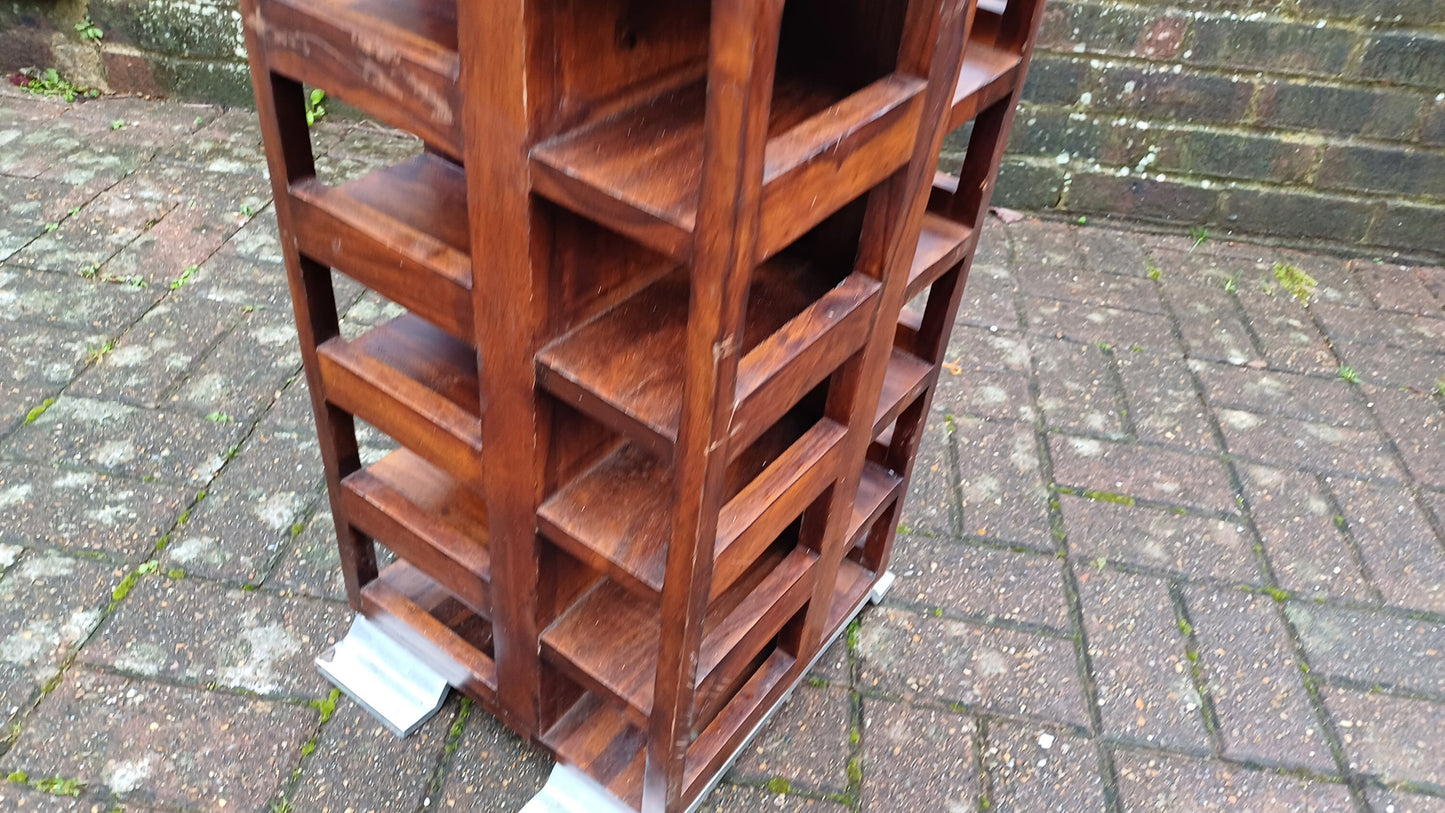 Unusual Vintage Teak Cubby Holes Shelves Collector Artisan Display Art Deco. wool storage?
