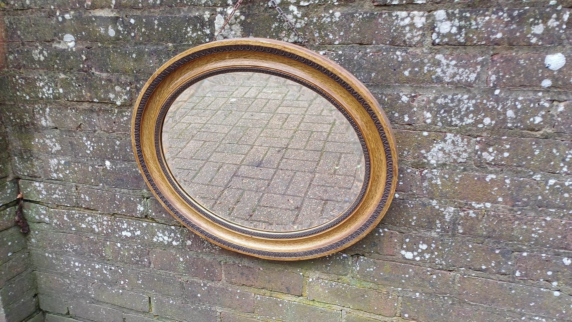Large Vintage Ornate Painted Distressed Effect Wooden Mirror 1920’s