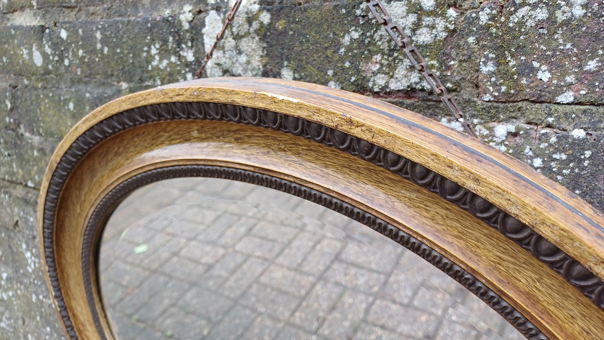 Large Vintage Ornate Painted Distressed Effect Wooden Mirror 1920’s