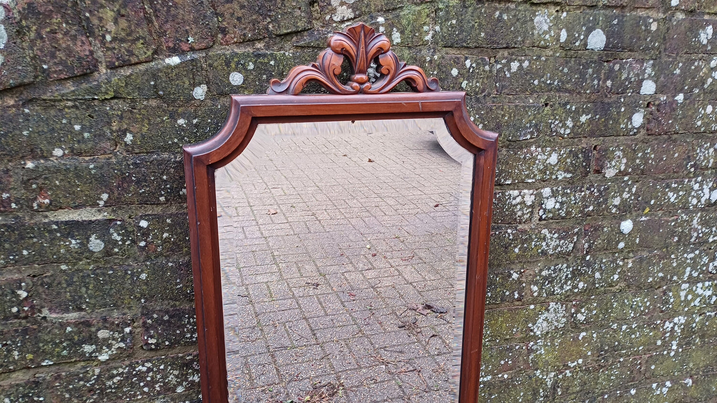 Superb Imposing Victorian Mahogany Wall Mirror Superb Quality. 99 x 47 cm