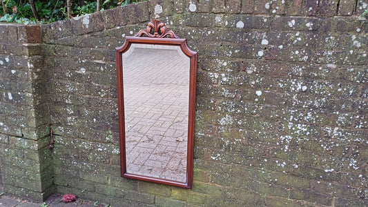 Superb Imposing Victorian Mahogany Wall Mirror Superb Quality. 99 x 47 cm
