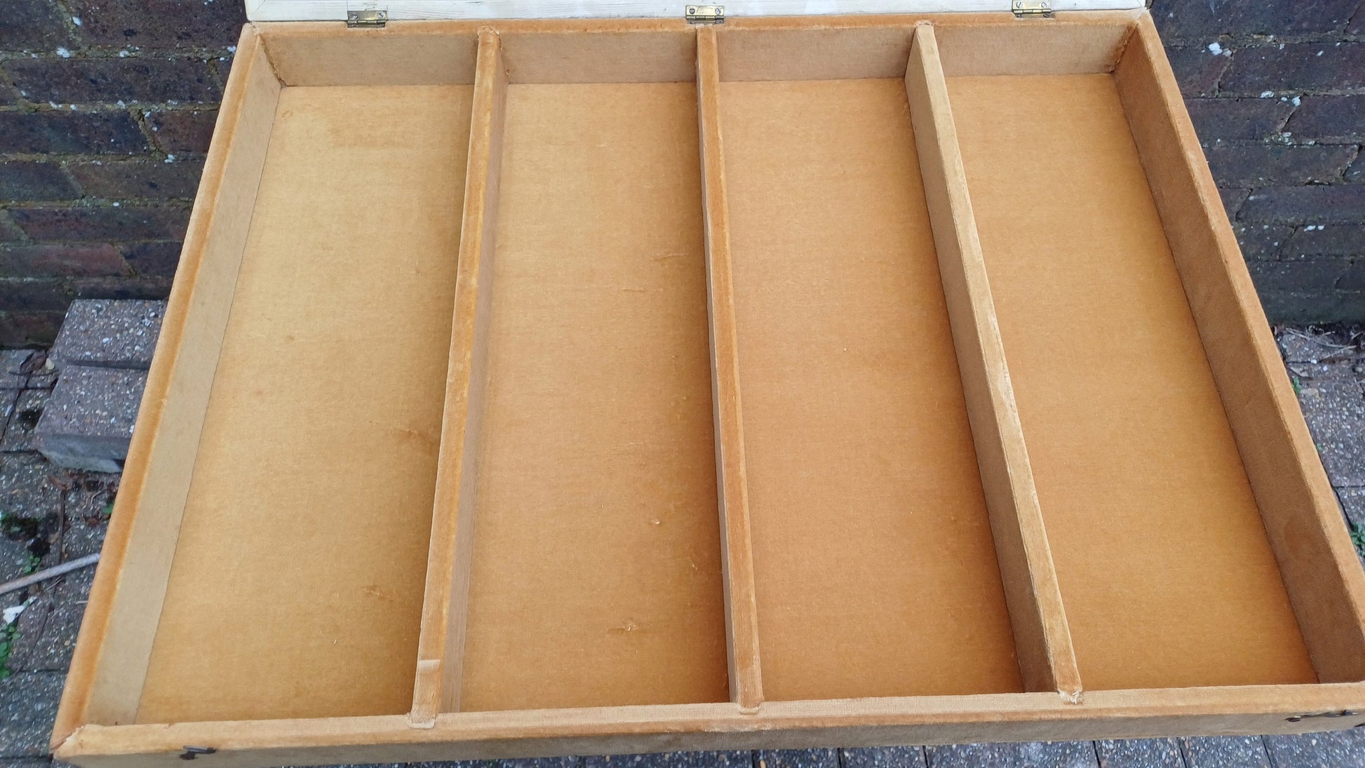 Vintage 70s Collector Jewellery Display Case Cupboard Gold and Velvet