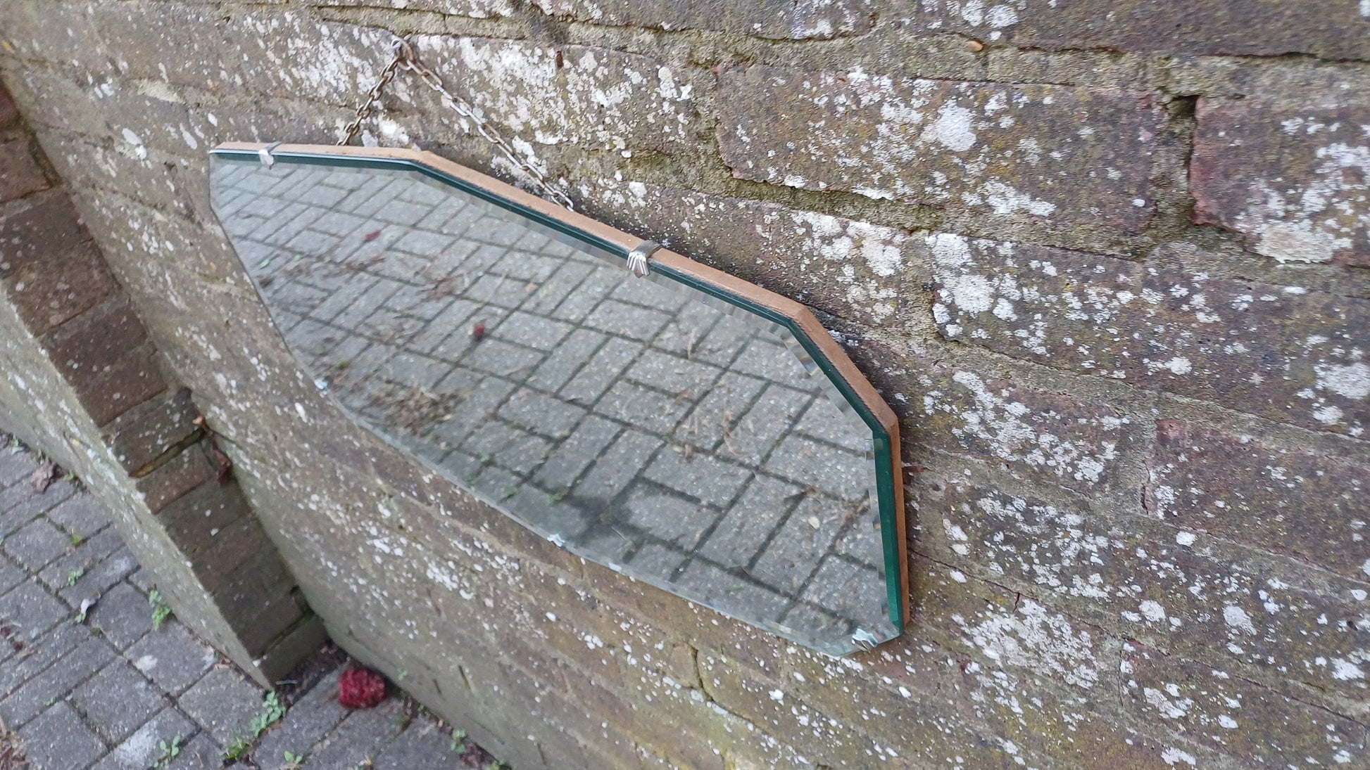 Superb Diamond Shape Frameless Art Deco Wall Mirror